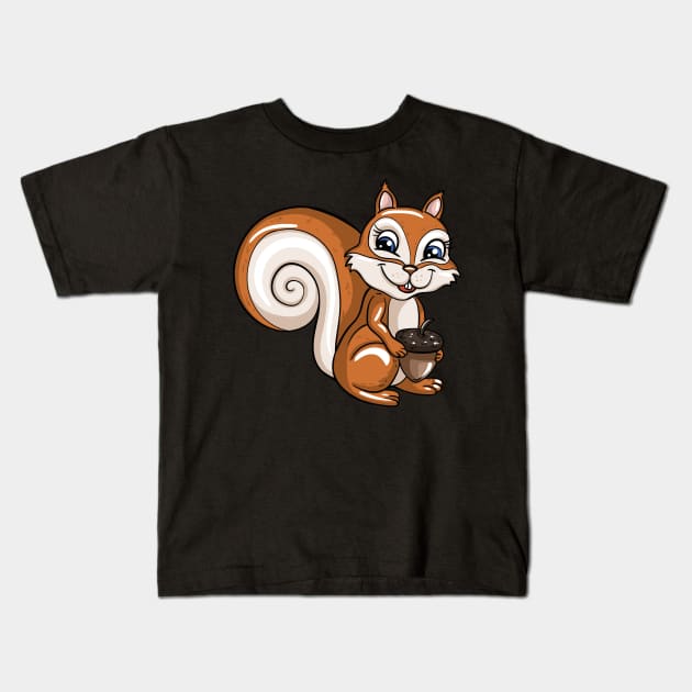 Squirrel Kids T-Shirt by LetsBeginDesigns